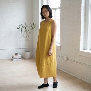 APUNTOB ITALY LINEN BARREL EGG MIDI MAXI DRESS SZ XL